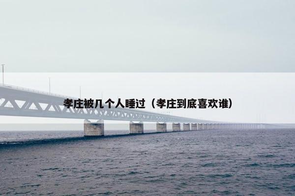 孝庄被几个人睡过（孝庄到底喜欢谁）