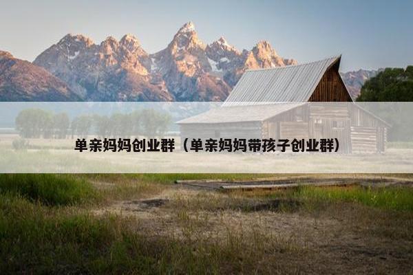 单亲妈妈创业群（单亲妈妈带孩子创业群）