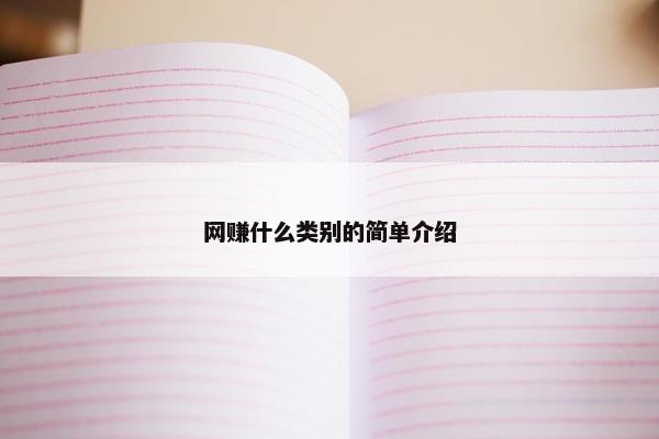 网赚什么类别的简单介绍