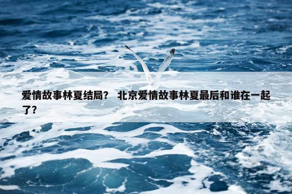 爱情故事林夏结局？ 北京爱情故事林夏最后和谁在一起了？