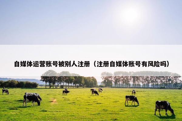 自媒体运营账号被别人注册（注册自媒体账号有风险吗）