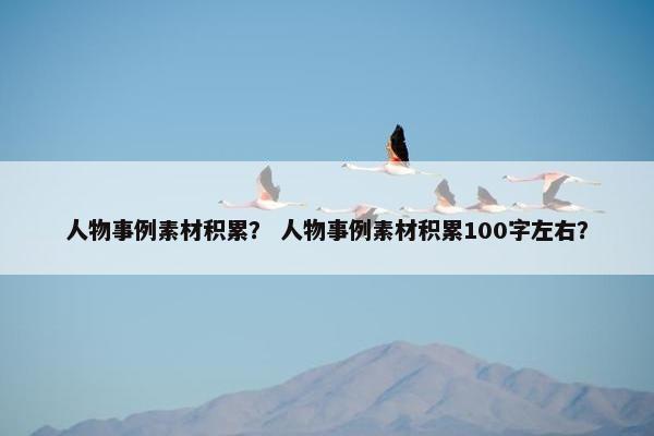 人物事例素材积累？ 人物事例素材积累100字左右？
