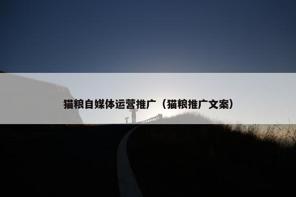 猫粮自媒体运营推广（猫粮推广文案）