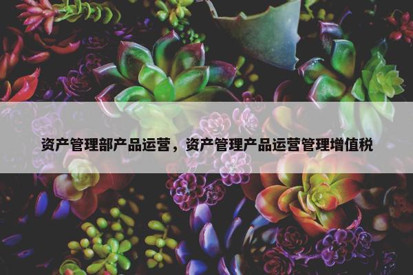 资产管理部产品运营，资产管理产品运营管理增值税