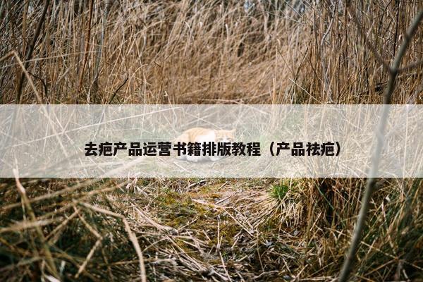 去疤产品运营书籍排版教程（产品祛疤）