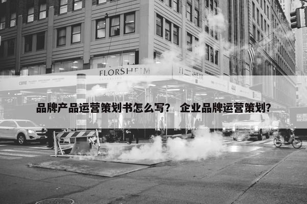 品牌产品运营策划书怎么写？ 企业品牌运营策划？