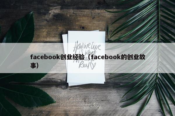 facebook创业经验（facebook的创业故事）