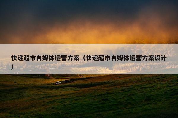 快递超市自媒体运营方案（快递超市自媒体运营方案设计）