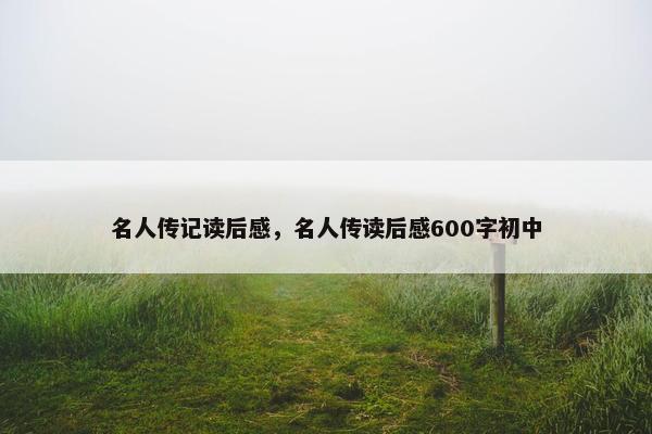 名人传记读后感，名人传读后感600字初中