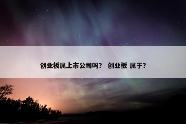创业板属上市公司吗？ 创业板 属于？