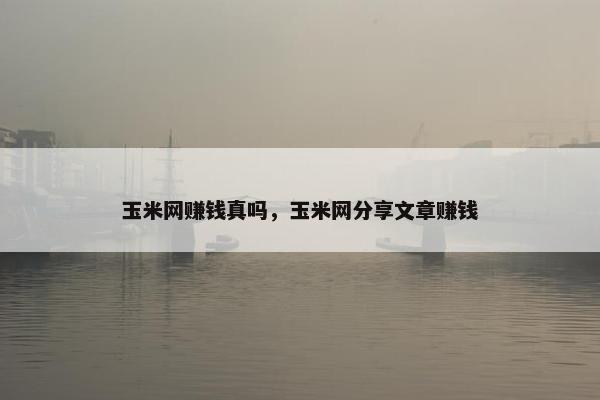 玉米网赚钱真吗，玉米网分享文章赚钱