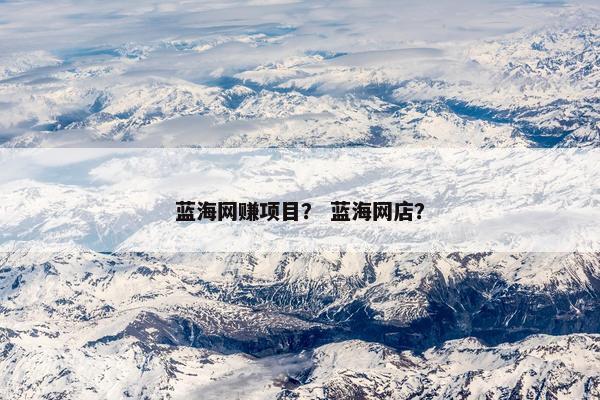蓝海网赚项目？ 蓝海网店？