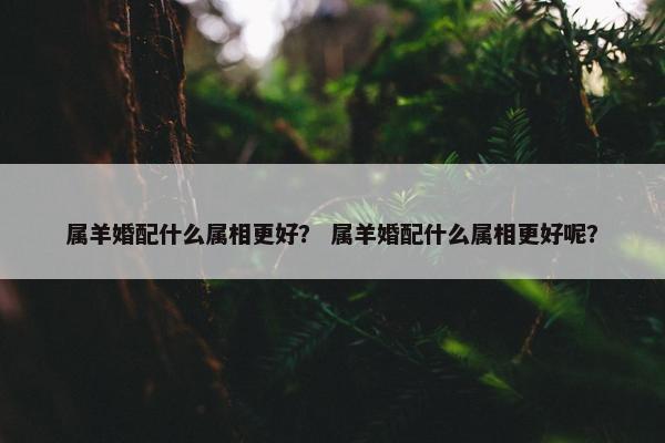 属羊婚配什么属相更好？ 属羊婚配什么属相更好呢？
