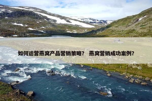 如何运营燕窝产品营销策略？ 燕窝营销成功案例？