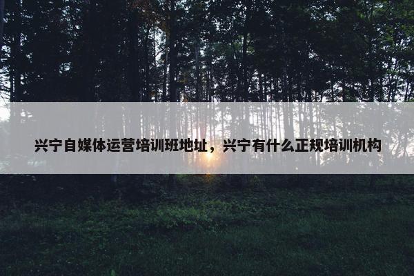 兴宁自媒体运营培训班地址，兴宁有什么正规培训机构