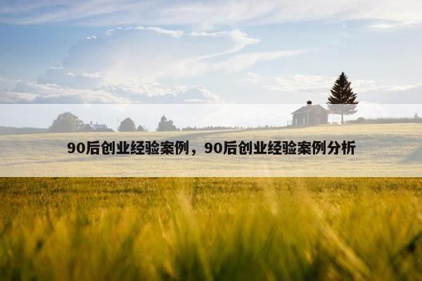 90后创业经验案例，90后创业经验案例分析