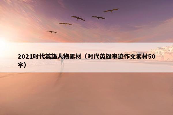 2021时代英雄人物素材（时代英雄事迹作文素材50字）