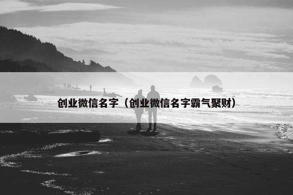 创业微信名字（创业微信名字霸气聚财）