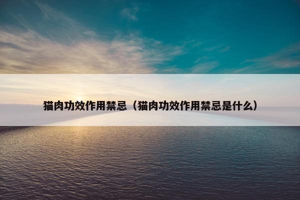 猫肉功效作用禁忌（猫肉功效作用禁忌是什么）