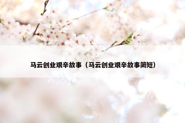 马云创业艰辛故事（马云创业艰辛故事简短）