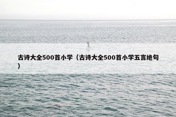 古诗大全500首小学（古诗大全500首小学五言绝句）