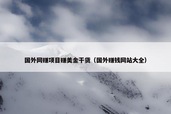 国外网赚项目赚美金干货（国外赚钱网站大全）