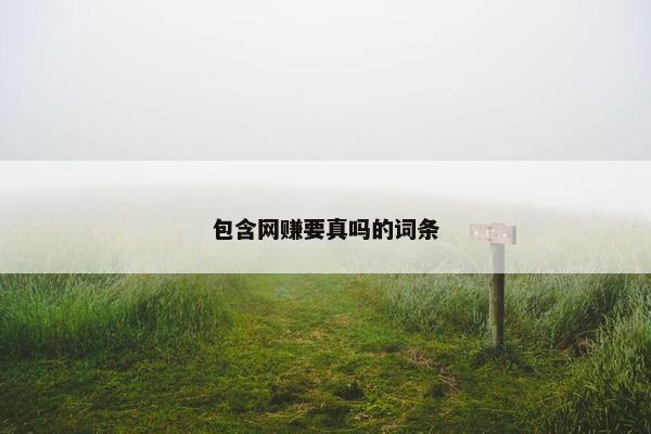 包含网赚要真吗的词条