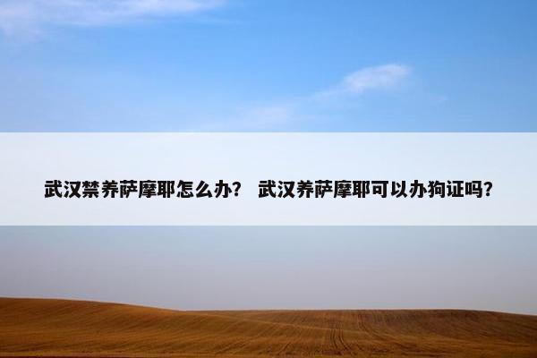 武汉禁养萨摩耶怎么办？ 武汉养萨摩耶可以办狗证吗？