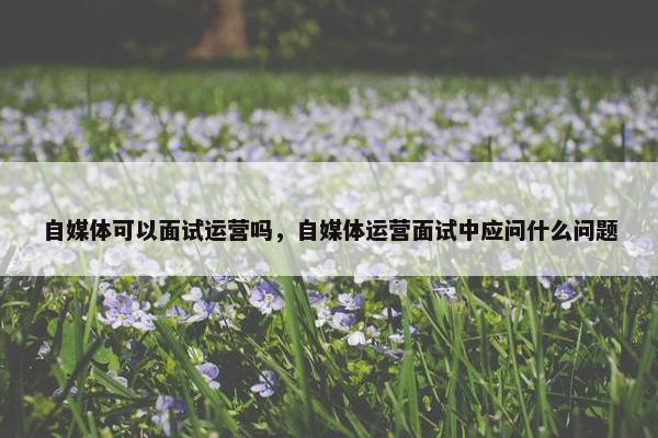 自媒体可以面试运营吗，自媒体运营面试中应问什么问题