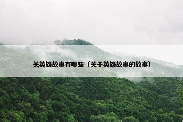 关英雄故事有哪些（关于英雄故事的故事）