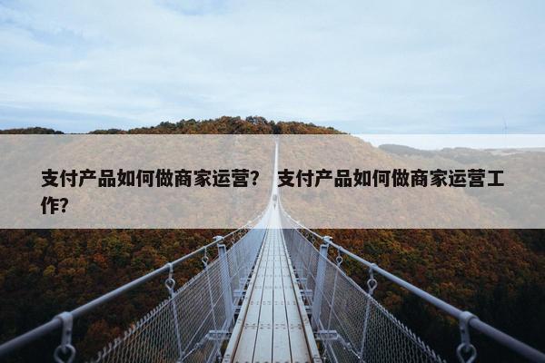 支付产品如何做商家运营？ 支付产品如何做商家运营工作？