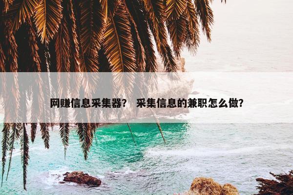 网赚信息采集器？ 采集信息的兼职怎么做？