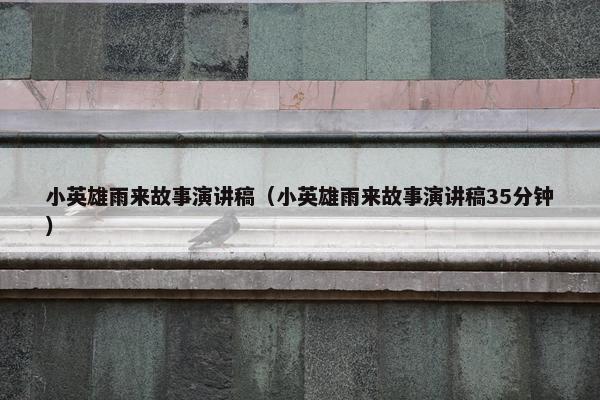 小英雄雨来故事演讲稿（小英雄雨来故事演讲稿35分钟）