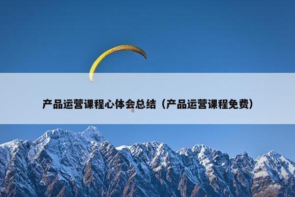 产品运营课程心体会总结（产品运营课程免费）