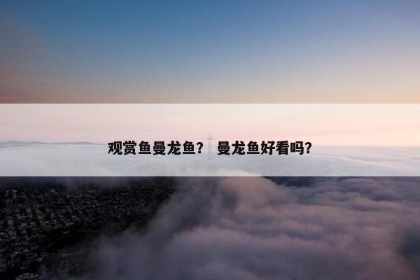 观赏鱼曼龙鱼？ 曼龙鱼好看吗？