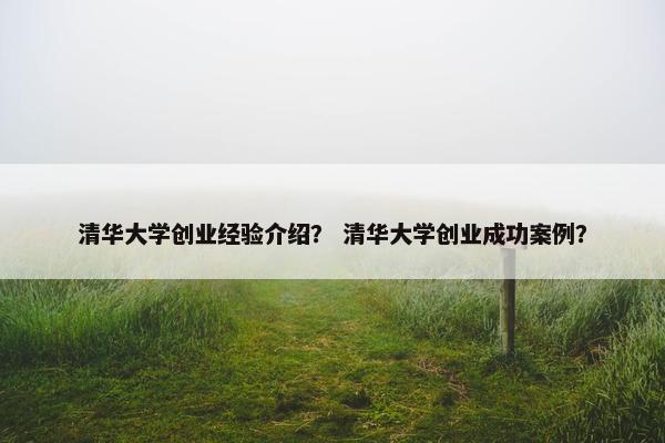 清华大学创业经验介绍？ 清华大学创业成功案例？