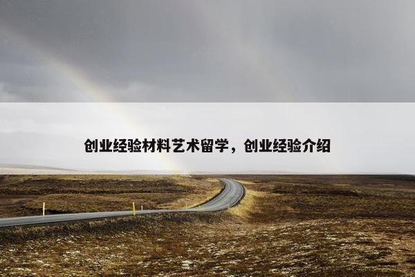 创业经验材料艺术留学，创业经验介绍