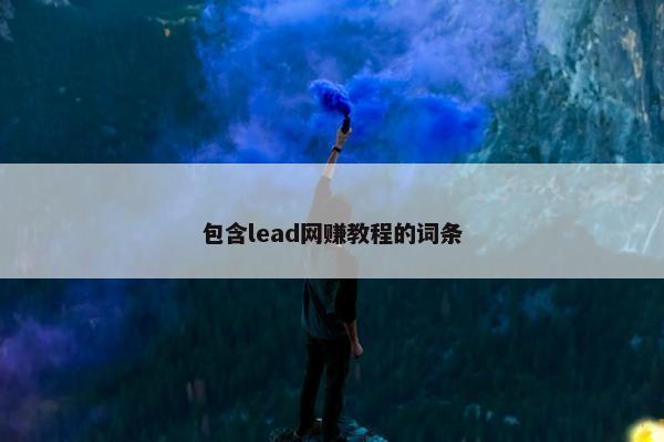 包含lead网赚教程的词条
