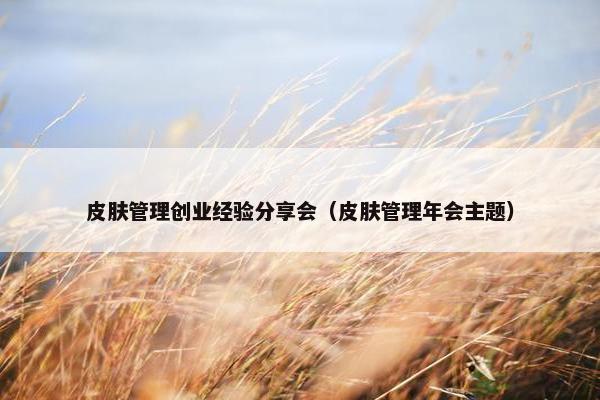 皮肤管理创业经验分享会（皮肤管理年会主题）
