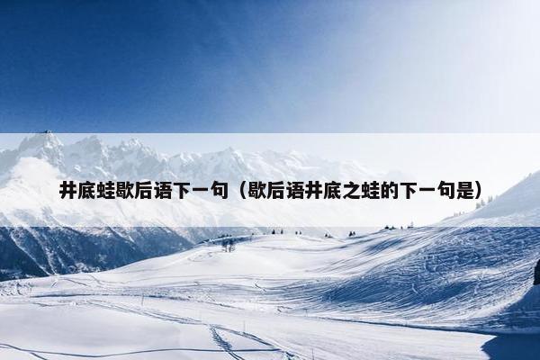 井底蛙歇后语下一句（歇后语井底之蛙的下一句是）