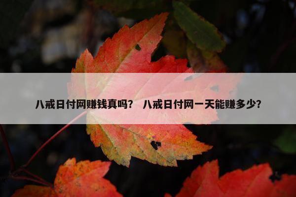 八戒日付网赚钱真吗？ 八戒日付网一天能赚多少？