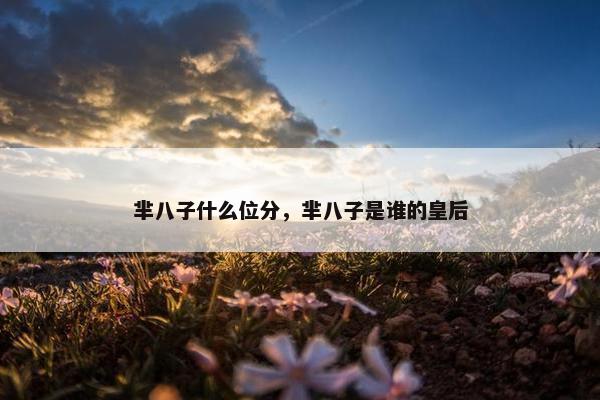 芈八子什么位分，芈八子是谁的皇后