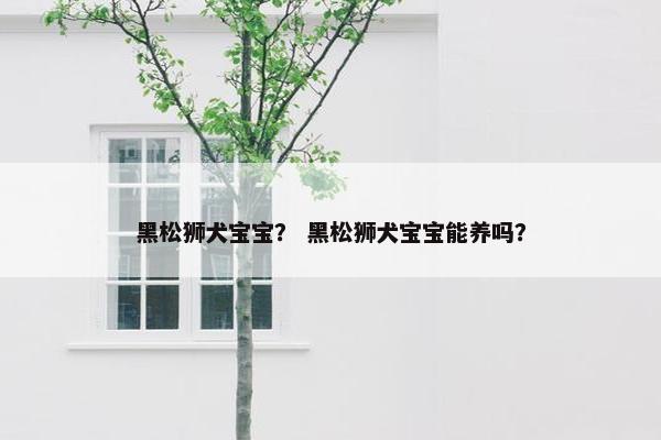 黑松狮犬宝宝？ 黑松狮犬宝宝能养吗？