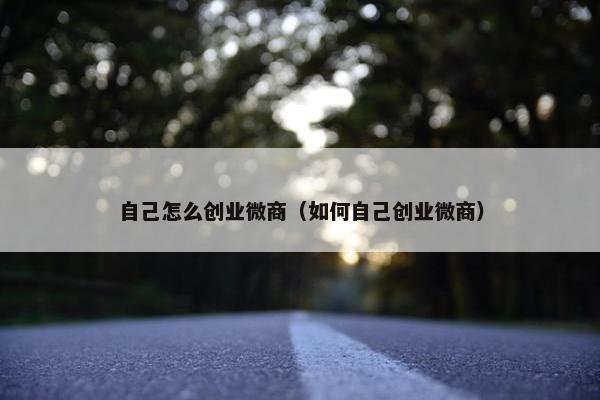 自己怎么创业微商（如何自己创业微商）