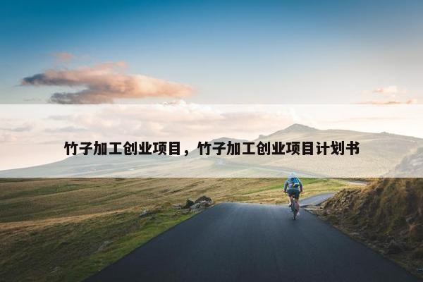 竹子加工创业项目，竹子加工创业项目计划书
