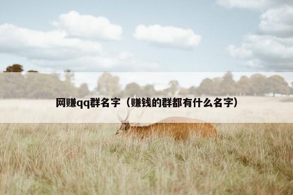 网赚qq群名字（赚钱的群都有什么名字）