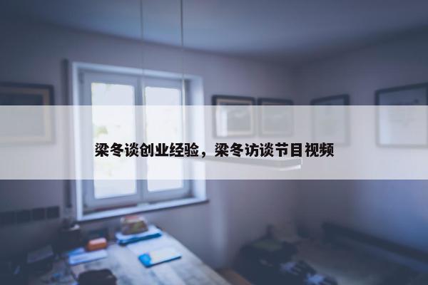 梁冬谈创业经验，梁冬访谈节目视频