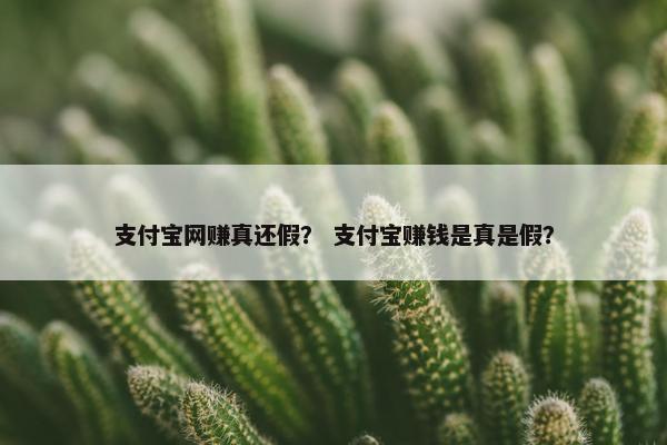 支付宝网赚真还假？ 支付宝赚钱是真是假？