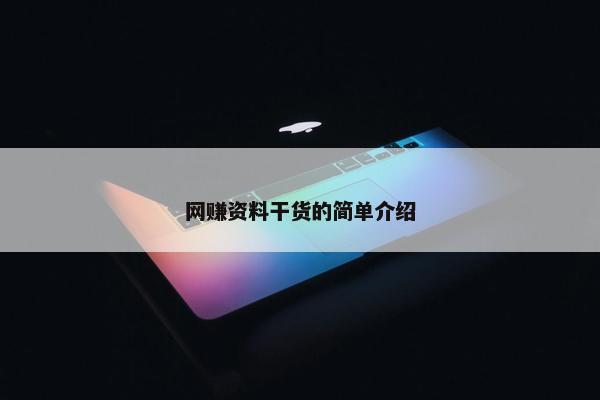 网赚资料干货的简单介绍