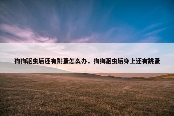 狗狗驱虫后还有跳蚤怎么办，狗狗驱虫后身上还有跳蚤